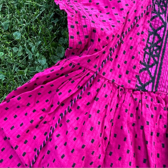 Knox Rose Top Flutter Short Sleeve Blouse Baby Doll Polka Dot - Picture 2 of 5